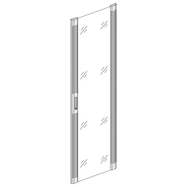 Socamont - Porte avant - arrière en verre de sécurité et montants en métal perforé, Hauteur : 47U, Largeur : 800 (réf. 71116) - photo 1
