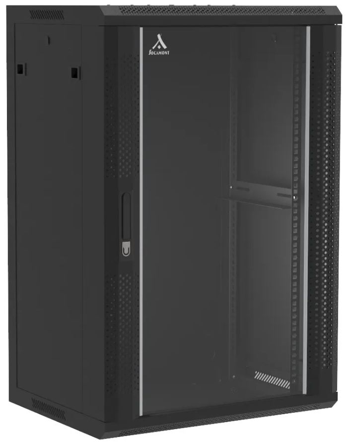 Socamont - Coffret Réseau Ligne 100 - 19'' - 18U - H901xL600xP450 - Noir - Monté - Porte Verre (71242) (réf. 11864MSV) - photo 2