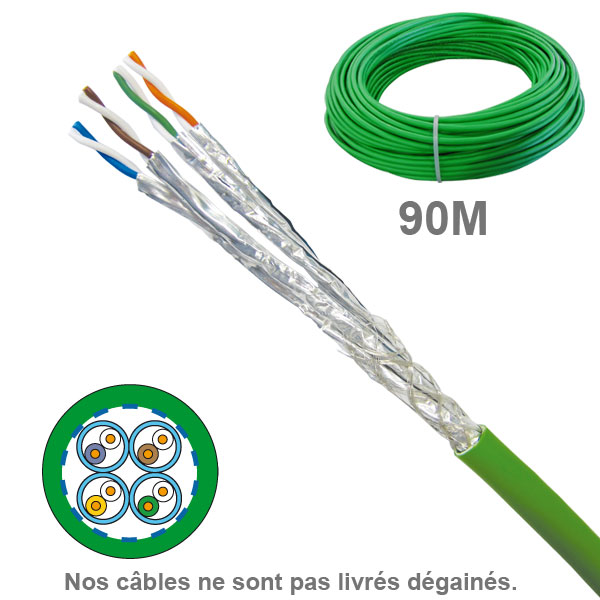 Socamont - Câble réseau - Cat 7A - SFTP - Couronne de 90M - Paires 1x4 - LSOH Dca - Vert (réf. 6735) - photo 2