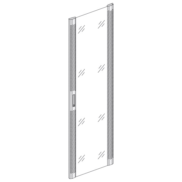 Socamont - Porte avant - arrière en verre de sécurité et montants en métal perforé, Hauteur : 47U, Largeur : 800 (réf. 71116) - photo 2
