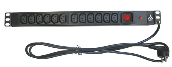 Socamont - Bandeau de prises - 19'' - 1U - 12 prises C13 avec disjoncteur 16A (réf. 71497) - photo 2