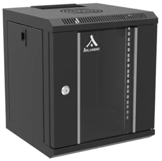 Socamont - Coffret Réseau - 10'' - 6U - H350xL310xP300 - Noir - Monté - Porte Verre (réf. 71676) - photo 2