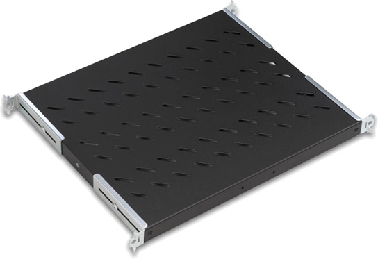 Ekivalan - Tablette Fixe - Pour Baie Prof.1000 mm et Prof.1200 mm - Charge : 50Kg - 1U - Prof.740mm - Noire (réf. BEACCFS1U4P740BL) - photo 1
