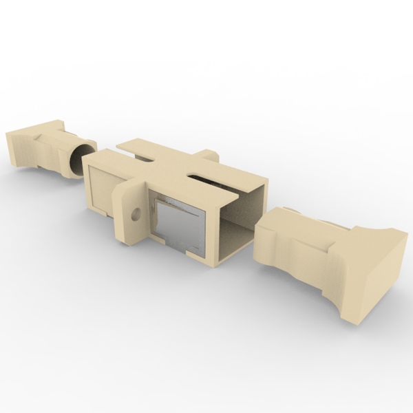 Socamont - Traversée de cloison optique SC multimode OM1 62,5/125 OM2 50/125 (beige), Type : Simplex (réf. 87542) - photo 1