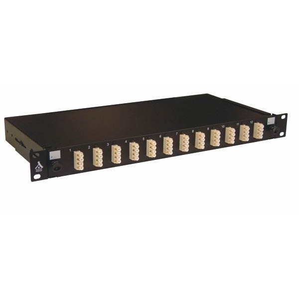 Socamont - Tiroir optique 19'' avec 12 LC quad multimode OM1 62,5/125 OM2 50/125 beige / kit management (réf. 88801) - photo 1