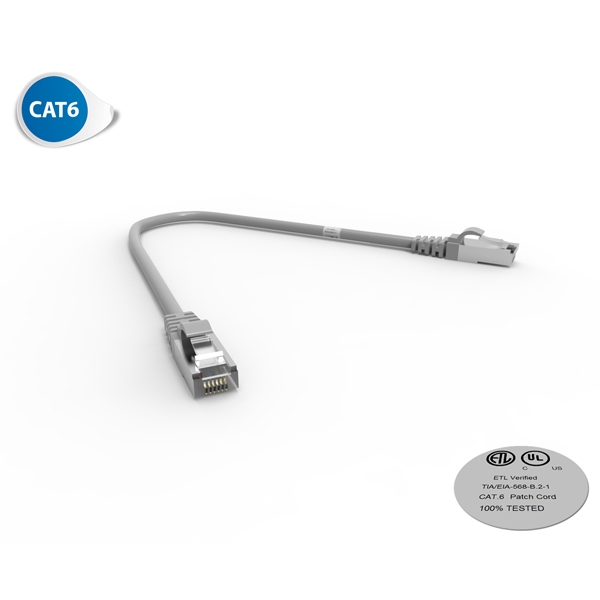 Cordon RJ45 - Catégorie 6 F-UTP - LSOH - 0,30M - Gris - photo 1
