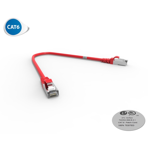 Cordon RJ45 - Catégorie 6 F-UTP - LSOH - 0,30M - Rouge - photo 1