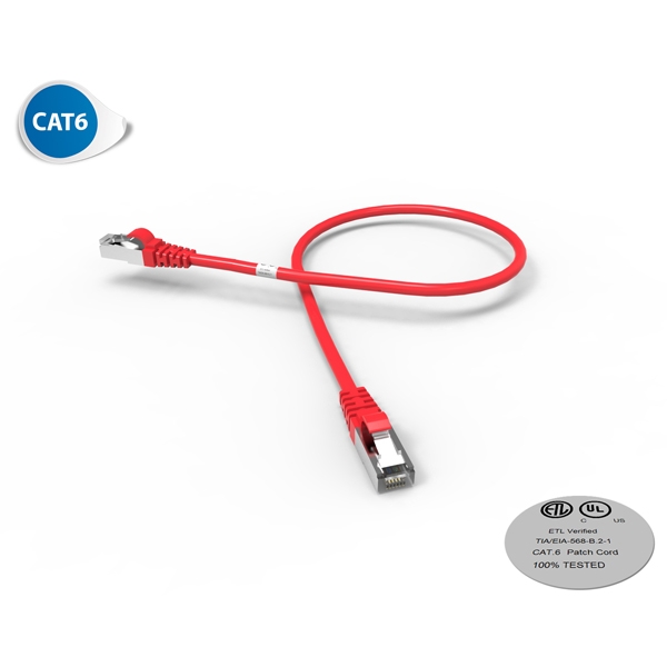 Cordon RJ45 - Catégorie 6 F-UTP - LSOH - 0,50M - Rouge - photo 1