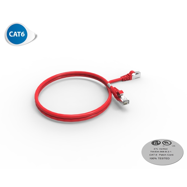 Cordon RJ45 - Catégorie 6 F-UTP - LSOH - 1M - Rouge - photo 1