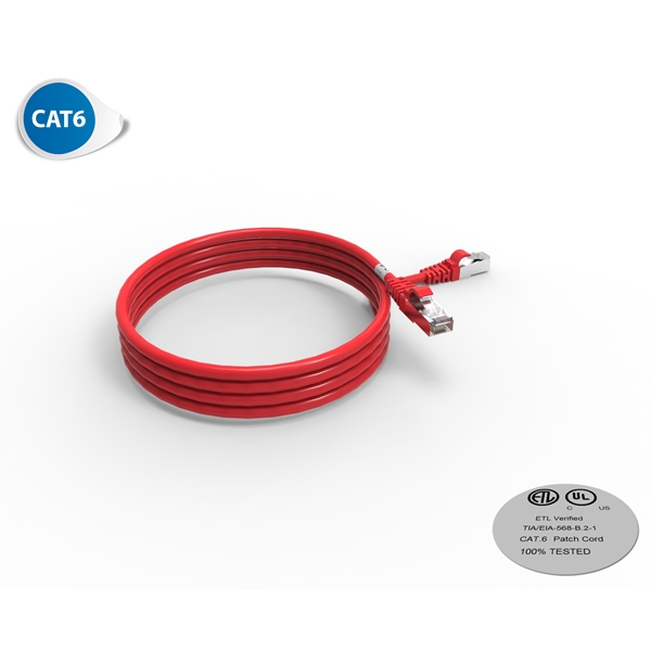 Cordon RJ45 - Catégorie 6 F-UTP - LSOH - 2M - Rouge - photo 1