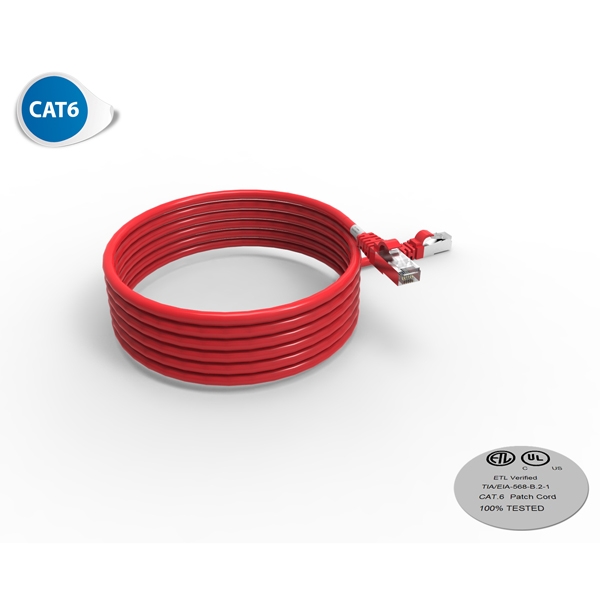 Cordon RJ45 - Catégorie 6 F-UTP - LSOH - 3M - Rouge - photo 1