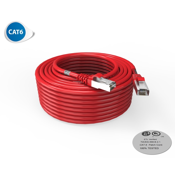 Cordon RJ45 - Catégorie 6 F-UTP - LSOH - 20M - Rouge - photo 1