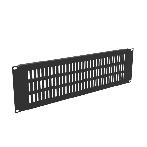 Panneau plein avec aération - 3U - Noir - photo 1