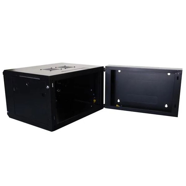 Socamont - Coffret Réseau Pivotant Ligne 100 - 19" - 6U - H374xL600xP600 - Noir - Monté - Simple Pleine (réf. 1P666MSP) - photo 1