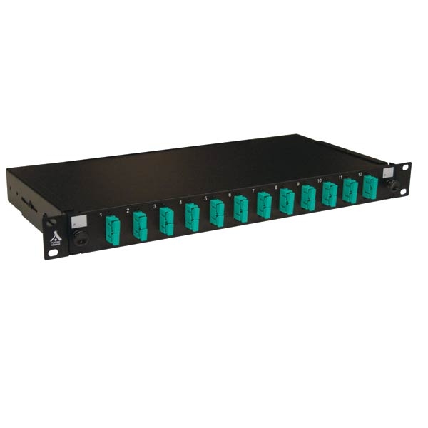 Socamont - Tiroir optique 19'' avec 12 SC duplex multimode OM3 50/125 OM4 50/125 aqua / kit management (réf. 88602) - photo 1