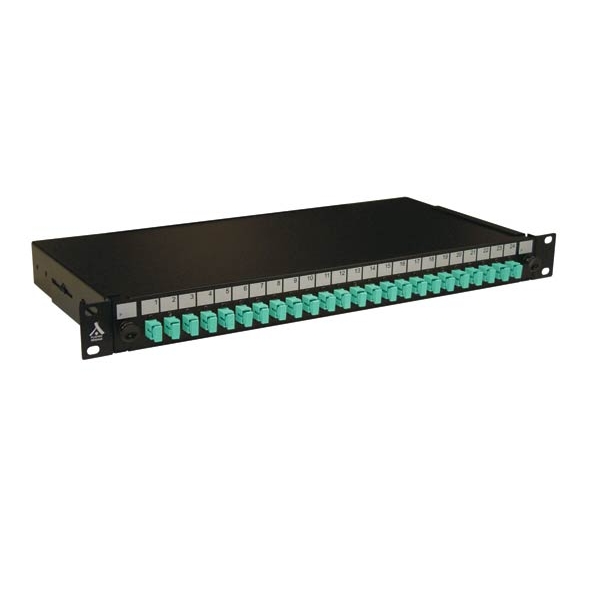 Socamont - Tiroir optique 19'' avec 24 SC simplex multimode OM3 50/125 OM4 50/125 aqua / kit management (réf. 88606) - photo 1