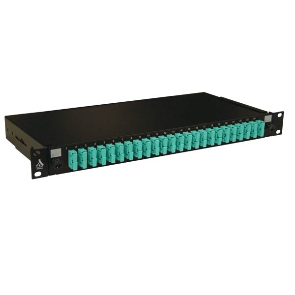 Socamont - Tiroir optique 19'' avec 24 SC duplex multimode OM3 50/125 OM4 50/125 aqua / kit management (réf. 88610) - photo 1