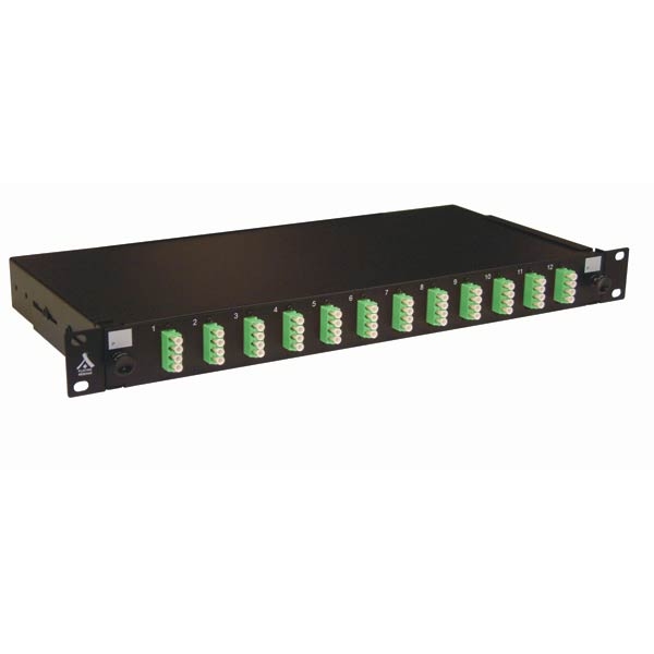 Socamont - Tiroir optique 19'' avec 12 LC APC quad monomode vert/ kit management (réf. 88701) - photo 1