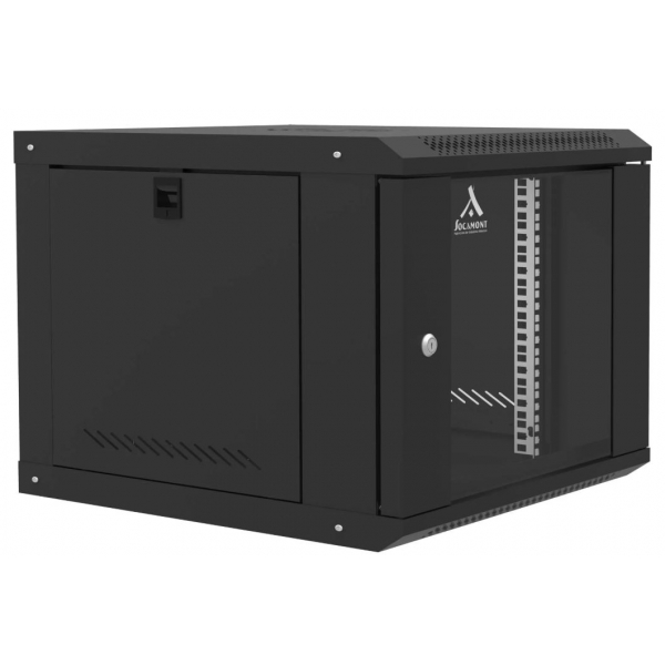 Coffret Réseau Ligne 60 - 19'' - 9U - H600xL600xP450 - Noire - Monté - Porte Verre