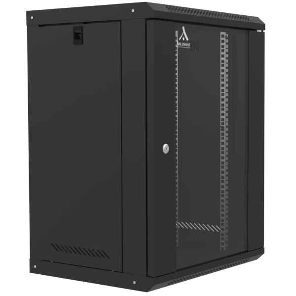 Coffret R&eacute;seau Ligne 60 - 19'' - 15U - H730xL600xP450 - Noir - Mont&eacute; - Porte Verre