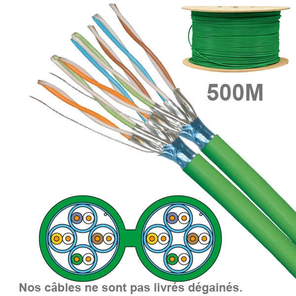 Câble réseau -  CAT6A - FFTP -  LSZH - 100 OHMS - AWG23 - Paires : 2x4 - 500M